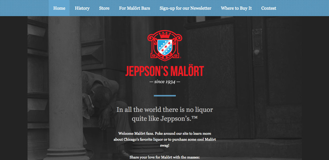 Jeppson's Malort screenshot, Starburst Media copywriting