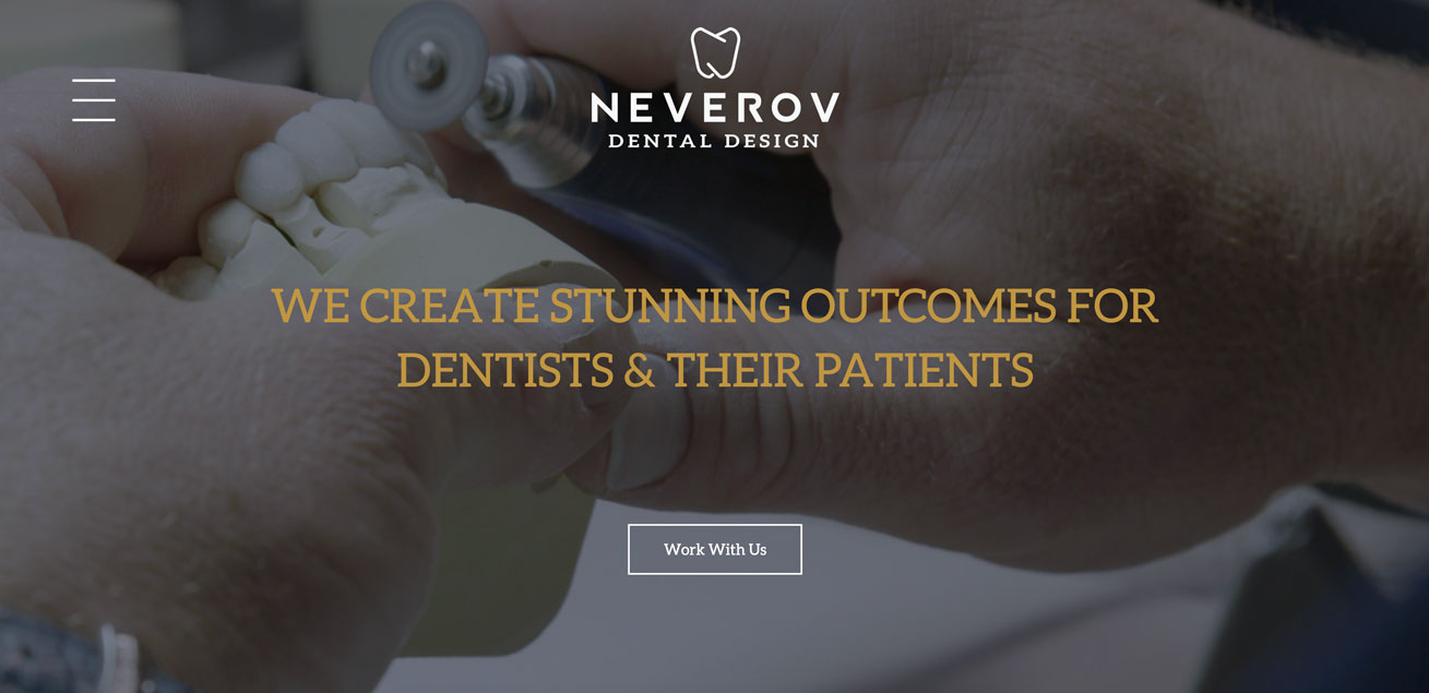 Neverov Dental Design, WordPress Website by Starburst Media, home page