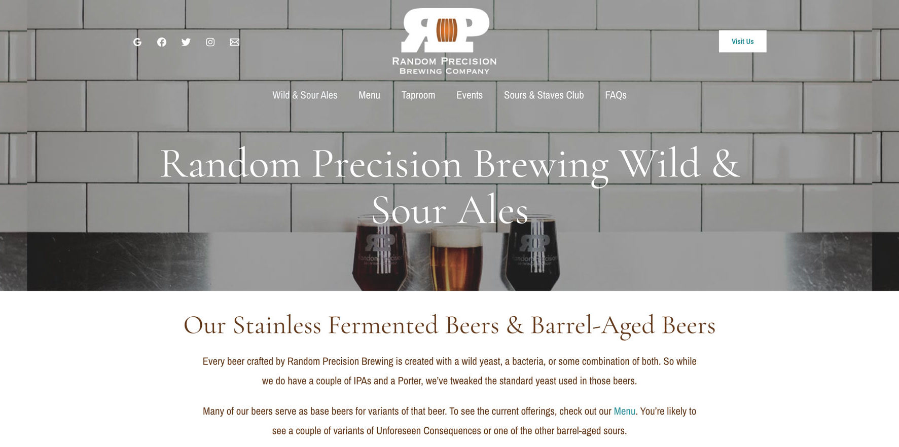 Random Precision Brewing, WordPress Website