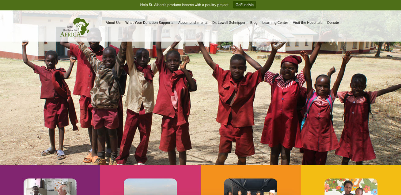 Better Healthcare for Africa, WordPress Website by Starburst Media home page