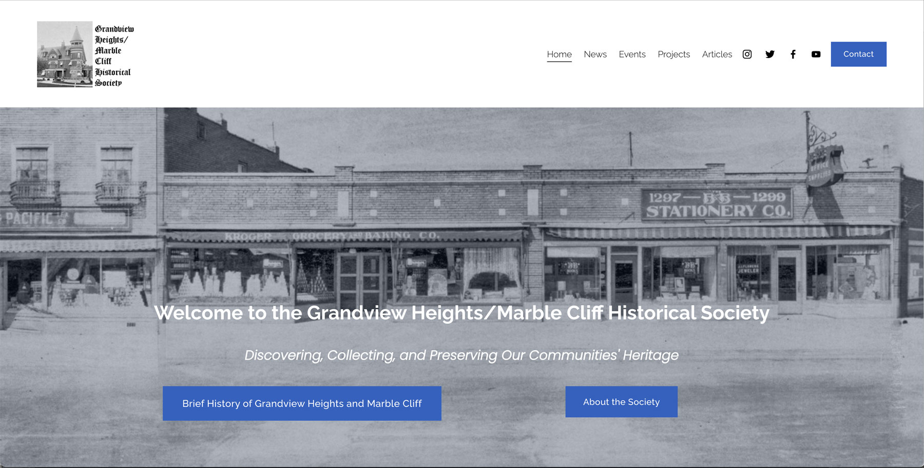 Grandview Heights Marble Cliff Historical Society Website by Starburst Media