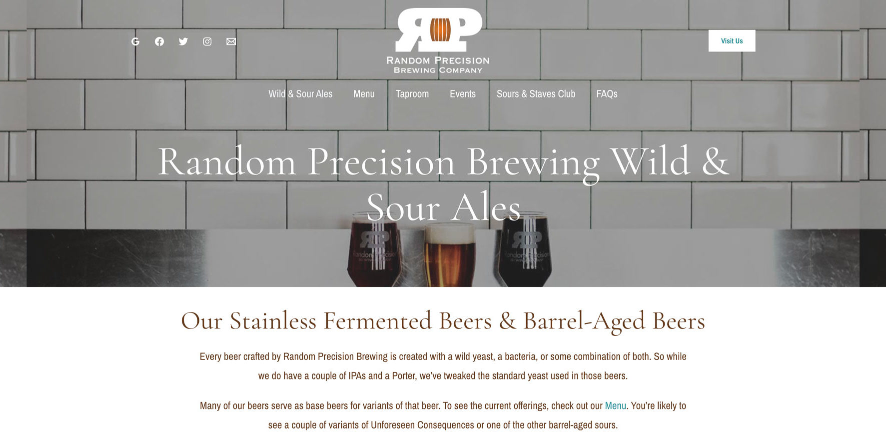 Random Precision Brewing, WordPress Website