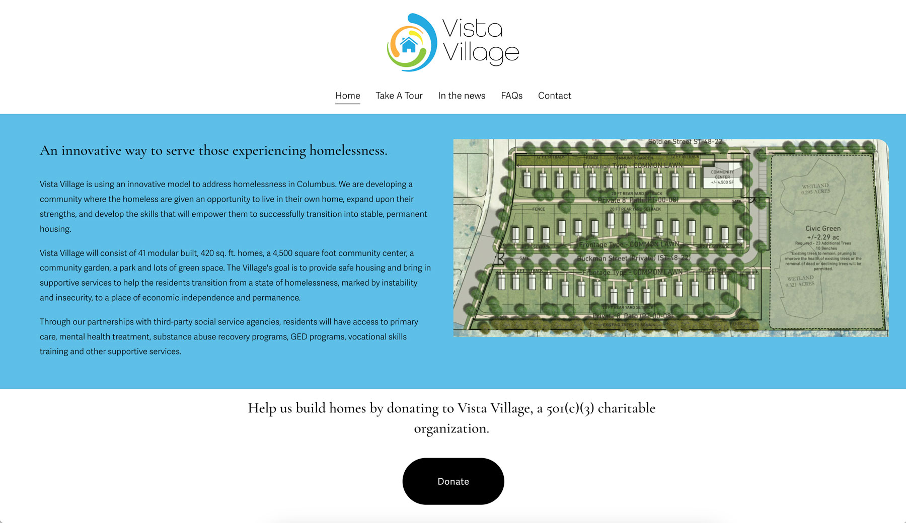 Vista Village, Squarespace Website